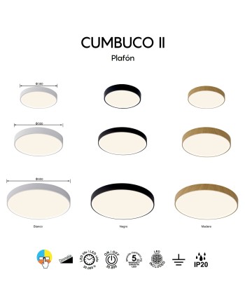 CUMBUCO II * PLAFÓN LED 40W NEGRO CCT